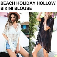 Ženska crochet šifonska kostim kupaćim kostima Bikini Poklopac za kupaće kostime-V izrez Loose Beach