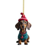 Crtani Cute Dog Car Viseći home Stablo Privjesak Božićni drv Privjesak za uređenje automatskog ukrasa
