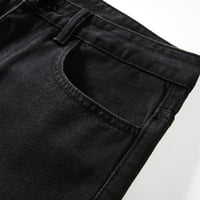 Labakihah Muške traperice Muška modna casual čvrsti traper ravne hlače sa patentnim pantalonama