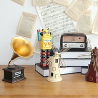 Ruijy retro gramofon robot vjetrenjača sitnice minijaturni krajolik kućni dekor