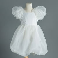 Dječja ljetna suknja haljina moda naffina rukava šifon bijela kratka rukava princeza haljina za rođendan