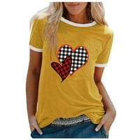 Štednji ženske majice zaljubljene majice s kratkim rukavima Ženska koznija raglan bluza Crewneck Pulover