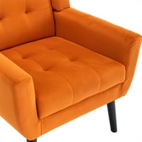 Velvet Accent stolica, moderna tufted križalica dnevna soba stolica sa čvrstim drvenim nogama i podstavljenim
