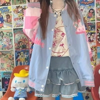 Danceemangoo Pastel Goth Harajuku Kawaii Odeća Ležerne prilike Lagana jakna u boji
