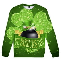 Tking modne muške majice St. Patrick's Day Modni tisak Labavi dugih rukava za muškarce i žene majice