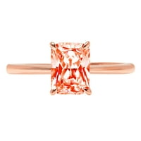 1.0ct blistavo crveno simulirani dijamant 14k ružičasti ružičasto zlato graviranje izjava godišnjica