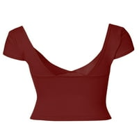 Thaisu ženski povremeni usjevi kratki rukav niske rez niske rezne košulje, majice na vrhu majice na