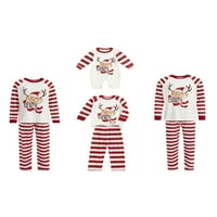 MA & Baby Unise Family Christmama Pajamas Set Xmas Pajama Dugi rukav noćni odjeća za spavanje