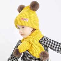 Farfi Baby Jesen Zima Slatka zvijezda Moon uzorak šal za šešir set sa zaštitom od uha