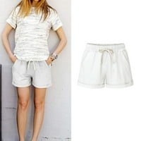 Ženske kratke kratke hlače Ležerne prilike elastične kratke hlače sa velikim bojama sa džepovima XL