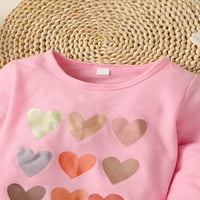 Mubineo Kids Baby Girls Fall Outfit Heart Print Majica s dugim rukavima i Stretch Casual Hlaće postavljeno