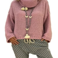Grianlook Ženski džemper s dugim rukavima Ležerni pulover Pleteni džemper Grey M