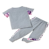 Pfysire baby girls kratki rukav majica Lounge hlače TrackSit setovi ružičaste 1t-2t