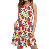 Ljetne haljine za žene na plaži cvjetni majice sušari bez rukava bez rukava casual labava haljina za