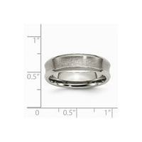 Grey Titanium prsten za prsten za vjenčanje zamišljen standard konkauliran