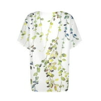 Feterrnal cvjetni vrhovi za žene, žensko dugme dolje modne casual majice kratkih rukava Bluza Ljetni