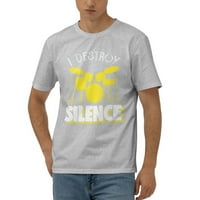 Muškarci I Uništavam silence bubanj - smiješni bubnjarski pokloni Službena majica pamučni modni casual