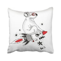 Životinja koala koja leti na raketu do mjesečevog djeteta smiješan grafički zidni medvjed hladan doodle