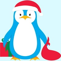 Božićni pingvin Muški svijetlo plavi grafički tee - Dizajn od strane ljudi L
