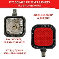Silikon za višekratnu zraku Frizer za višekratnu upotrebu Ne-STHER kvadratni silikonski zrak Fryer Basket Mats Air Frier Pribor