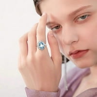 Prstenovi za žene Aquamarine cirkonijski cvjetni prsten za žene modni nakit Popularni dodaci
