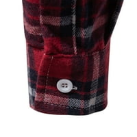 Hot6SL muške flannelne majice s dugim rukavima Casual s kapuljačom na kapuljaču dolje majice Redovna