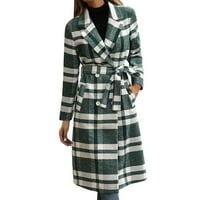 Huaai kaputi za žene Ženska odjeća Popularni dugi rukav labav karirani kaidni kaput jesen i zimski jakne