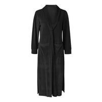 Xiuh Women modni kaput labav elastični kaput dugačak kaput dugi casual kaput kardigan džep čvrsti kaput