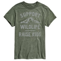 Instant poruka -Support Wildlife odgajaju djecu - mušku grafičku majicu kratkih rukava