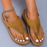 DpitySerensio ženske ljetne sandale casual udobne sandale nagibne pete na petu Tassels Dekoracija sandale