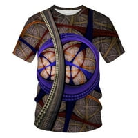 Geometrijski 3D digitalni tisak Muška majica Ljeto O vrat kratkih rukava Ties Tops muške odjeće Ležerne