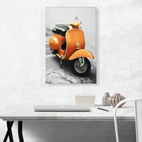 Narančasta italijanska vespa skuter platna Art Print - Veličina: 26 18