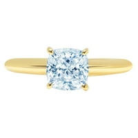 2.0ct jastuk rezan plavo prirodno nebo plavo topaz 14k žuto zlato graviranje izjava godišnjica angažmana vjenčanja pasijans prstena 10,25