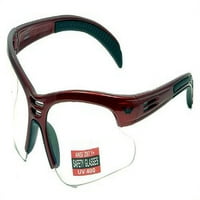 Global Vision okidač Sigurnosne naočale Crveni okvir Clear Leunse ANSI Z87.1 +