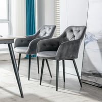Stolice za ručavanje, moderna stolica za trpezariju Accent stolica sa metalnim nogama za dnevni boravak, sivo