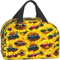 Hipster smiješno suncokretovož torba Kompaktna torba za ručak za ponovnu upotrebu BO Kontejner za žene
