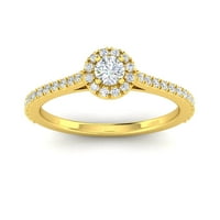 Sertifikovani 1 2CTW Diamond Halo Angažman prsten u 10K žutom zlatu