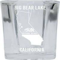 Veliki medvjed jezero Kalifornijski lasersko suvenirani suvenirni kvadratni shot Stakleni državni zastava