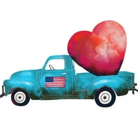 Vintage kamion Srce Valentines Dan Mornary Plava grafički pulover Hoodie - Dizajn od strane ljudi s