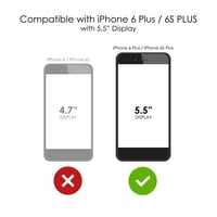 CASICNINKINK Torbica za iPhone Plus 6s Plus - Custom Ultra tanka tanka tvrda crna plastična pokrivača - Bijele i zelene tačke polka