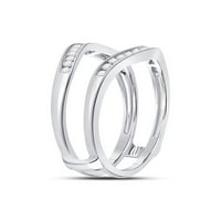 Čvrsta 14k bijelo zlato okruglo Diamond Enferenj Angažovanje obljetnice vjenčanja prsten za zaštitu