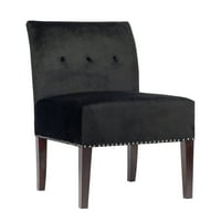 Jedini dizajn Samantha Zatvoreni dnevni boravak Velvet Sliper stolica po crnom