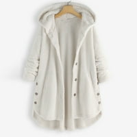 Zimska jesen Ženska jakna kaputa plus veličina nepravilna dugmeta dugih rukava Ležerne prilike kapuljače