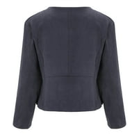 Wofedyo džemperi za žene, žene otvorene jakne odijelo kaput radne kožne rukave kratki dugački kancelarijski