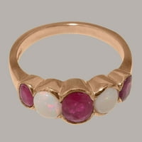 Britanci napravio 9K ružičasti zlatni prirodni rubin i opal ženski zaručni prsten - veličine opcija