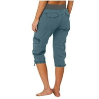 Aurouralne ženske kratke hlače Ženska modna casual puna boja visoke struk teretni pantalone A-line labave