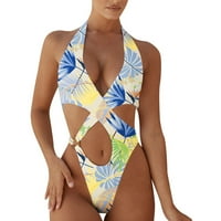 Swim odijela Ženski klirens kupaći kostimi za žene Havajski seksi duboki V izrez Prednji križ Halter