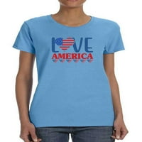 Ljubavna Amerika W Banners majica Žene -Image by Shutterstock, Ženska mala