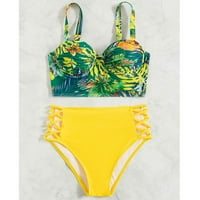 Ženska kupaći kostim kupaći kostim Tankini Retro bikini Dvokrevetna kupaća kostim plaža zelena XL