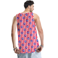 4. jula Grafički mišićni majica bez rukava Crveni plavi zvijezde Eagle USA za zastavu Cisterne za zastavu